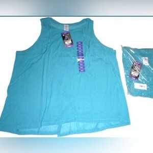 MEMBER'S MARK LADIES WORK IT OUT ACTIVE TANK -TEAL MEADOW NEW WITH TAGS